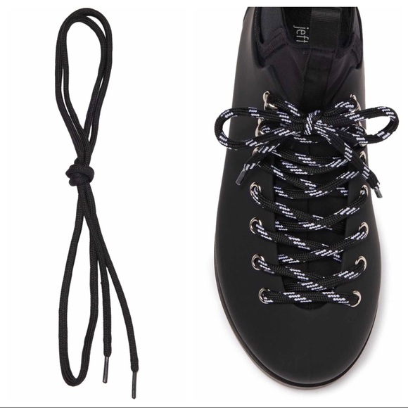 JEFFREY CAMPBELL ANKLE BOOTS LACE UP WATERPROOF BLACK BOOTIES A2C - Picture 7 of 12